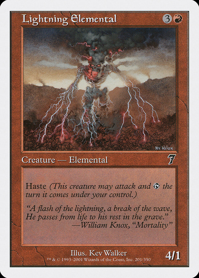 Lightning Elemental [Seventh Edition] Foil