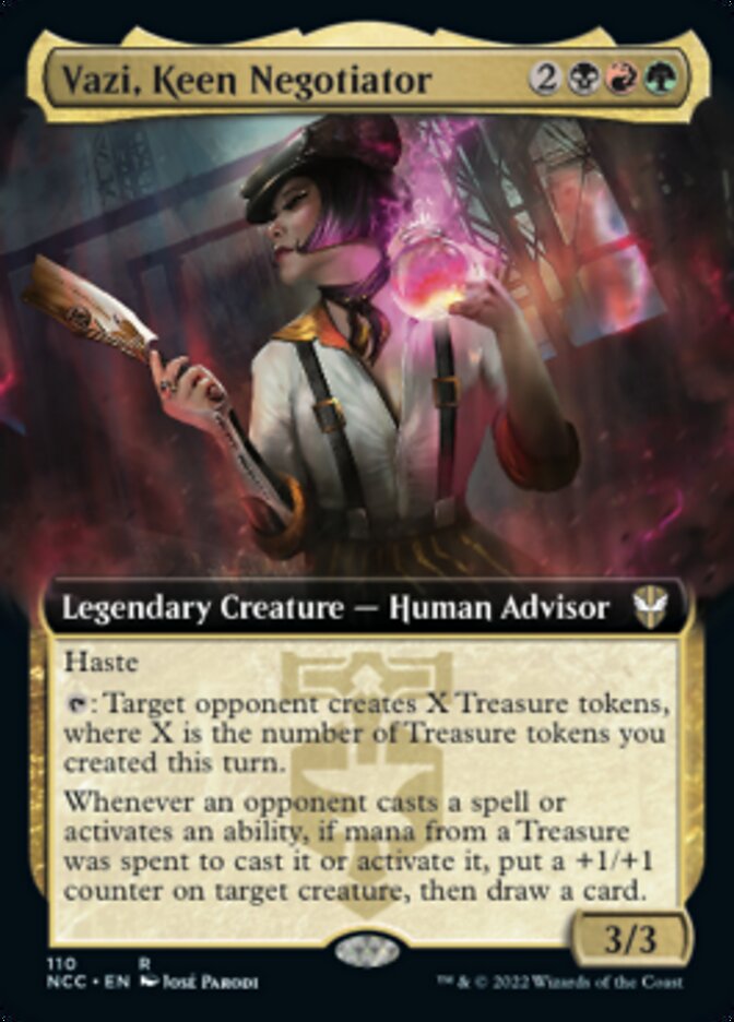 Vazi, Keen Negotiator (Extended Art) [Streets of New Capenna Commander] Foil