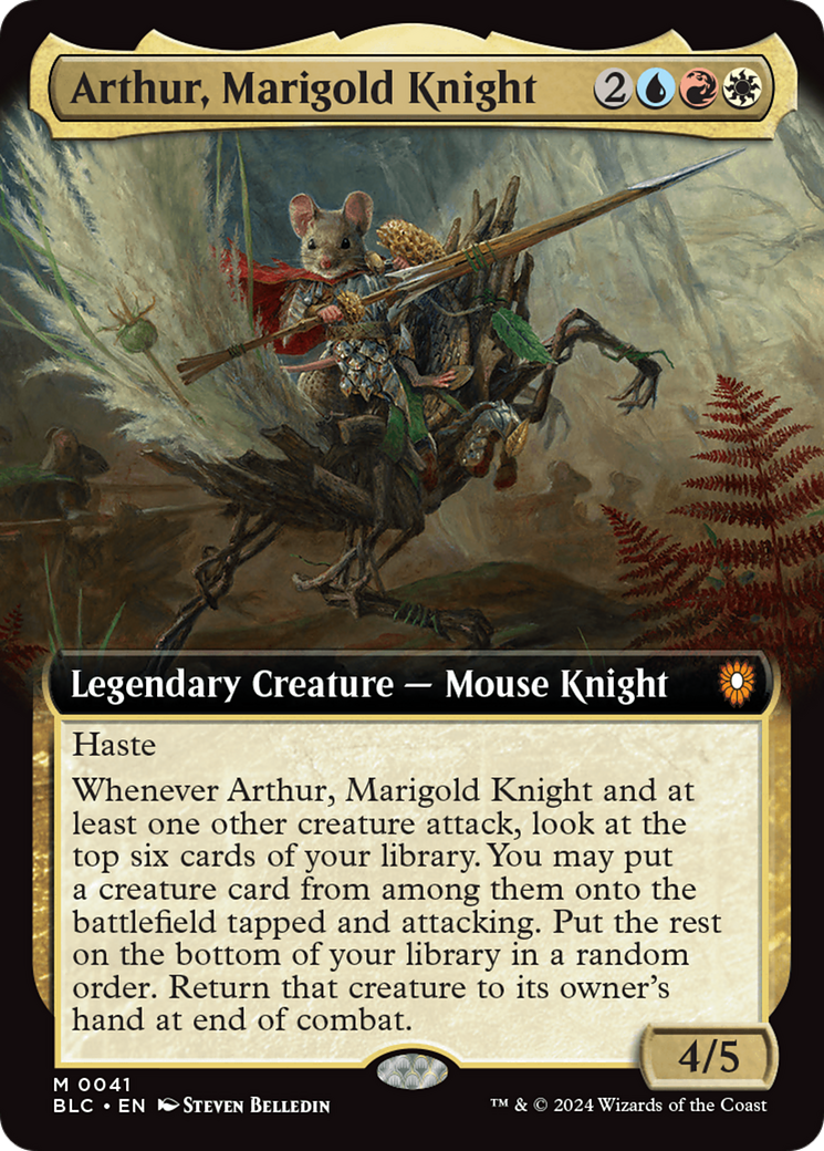 Arthur, Marigold Knight (Extended Art) [Bloomburrow Commander] Foil