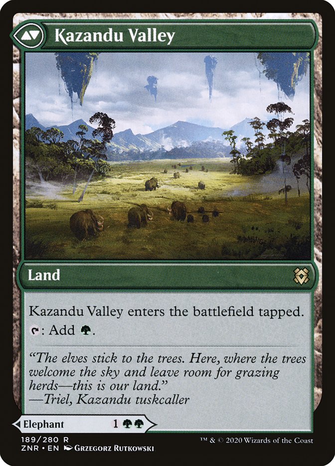 Kazandu Mammoth // Kazandu Valley [Zendikar Rising] Foil