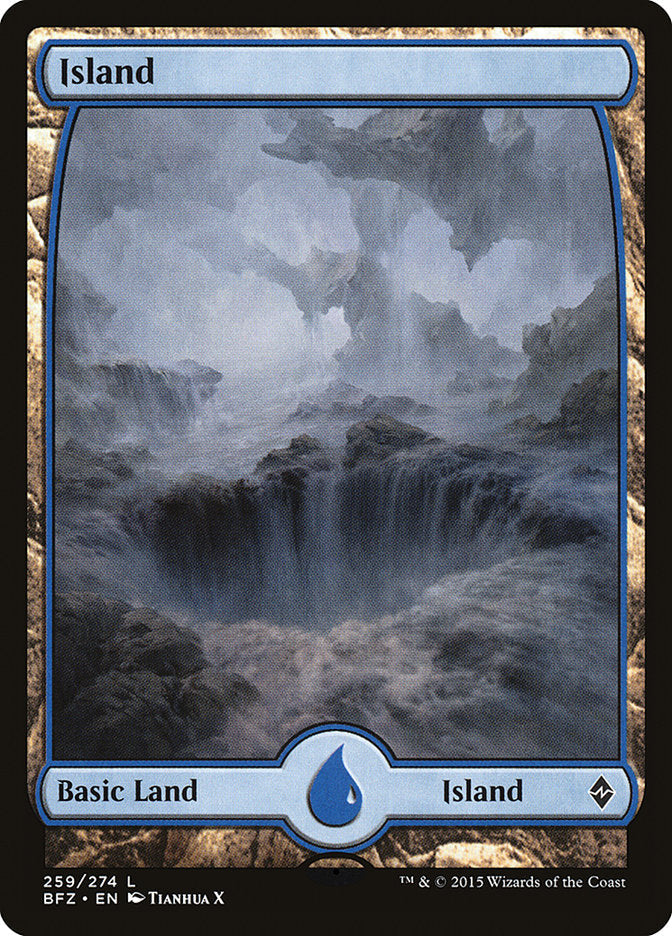 Island (259) (Full Art) [Battle for Zendikar] Foil