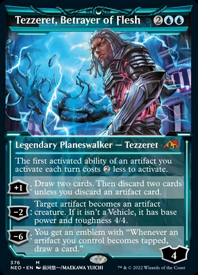 Tezzeret, Betrayer of Flesh (Showcase Soft Glow) [Kamigawa: Neon Dynasty] Foil