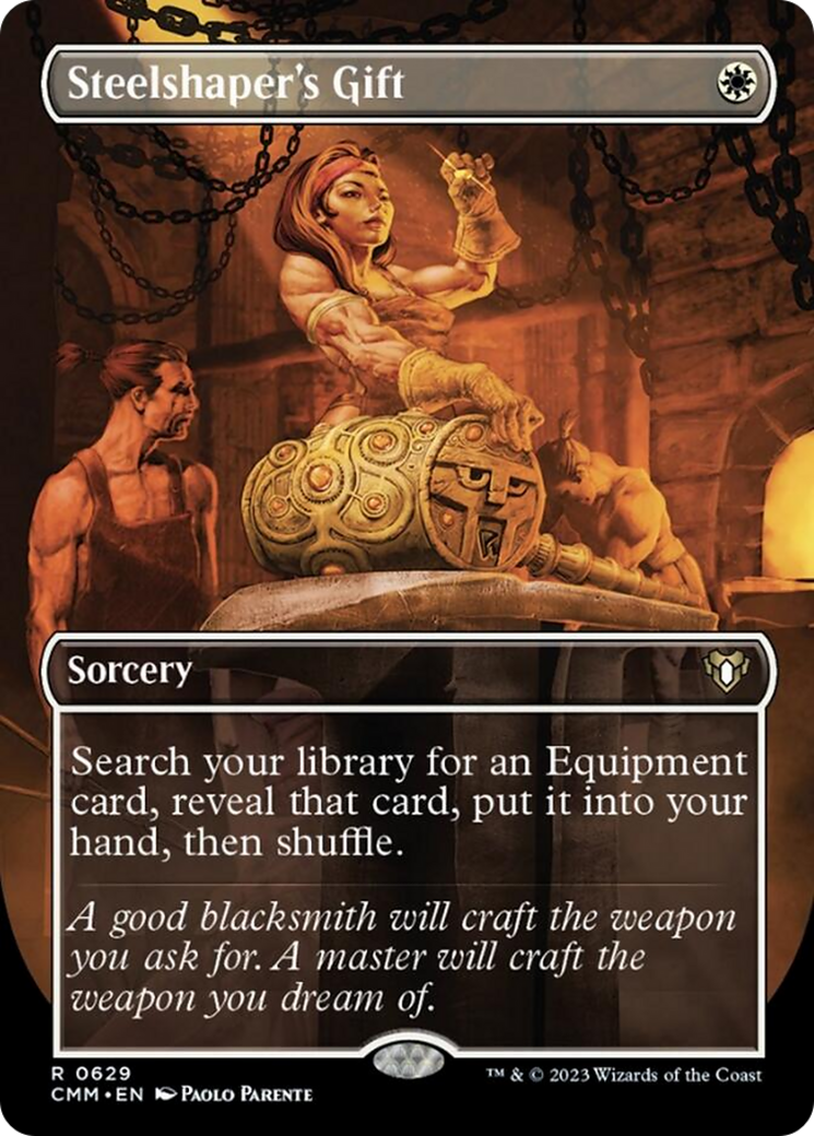 Steelshaper's Gift (Borderless Alternate Art) [Commander Masters] Foil