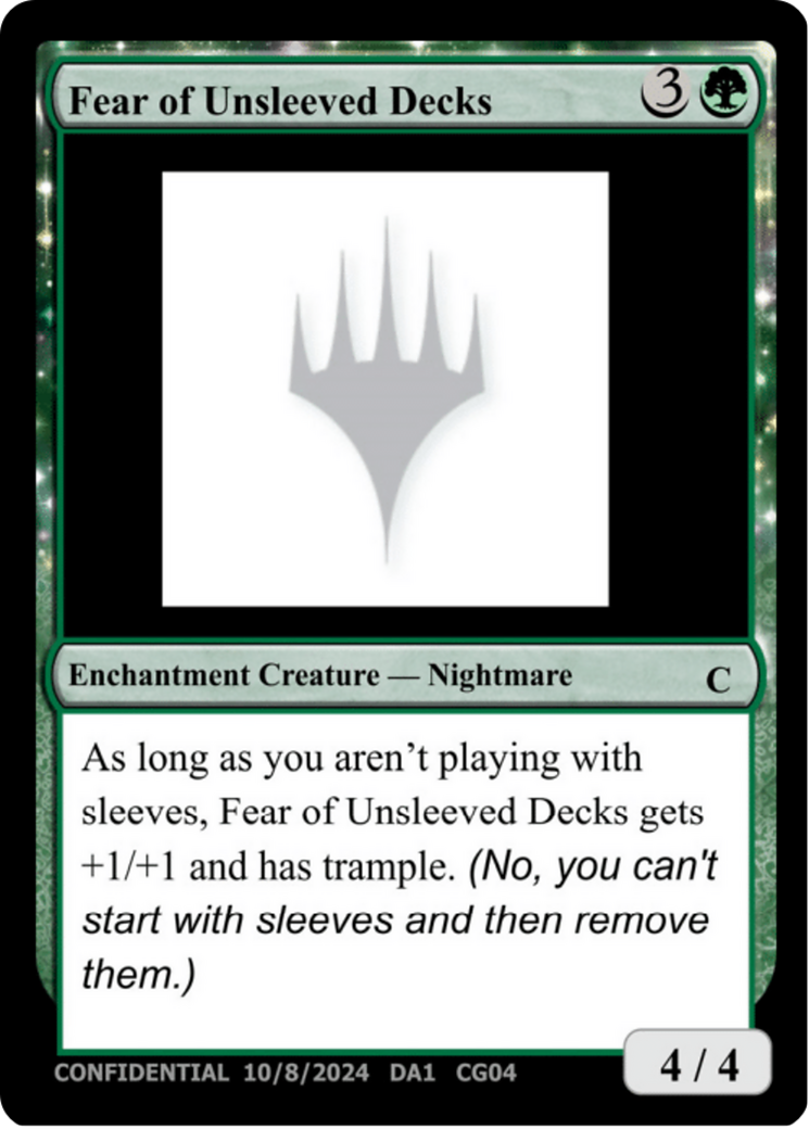 Fear of Unsleeved Decks  [Unknown Event]: (enchantment)