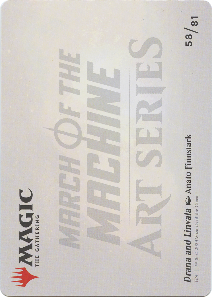 Drana and Linvala // Drana and Linvala  [March of the Machine Art Series] (Borderless) Foil