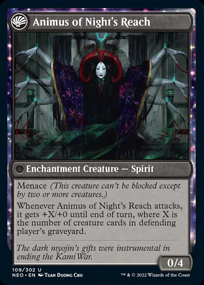 The Long Reach of Night // Animus of Night's Reach [Kamigawa: Neon Dynasty] Foil -1