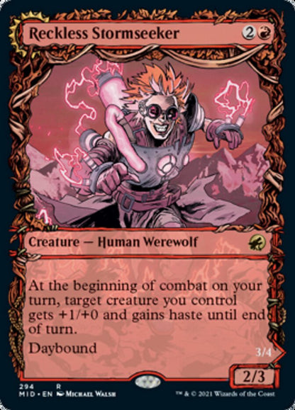 Reckless Stormseeker // Storm-Charged Slasher (Showcase Equinox) [Innistrad: Midnight Hunt] Foil