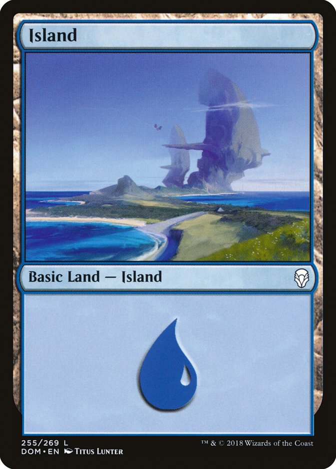 Island (255) [Dominaria] Foil