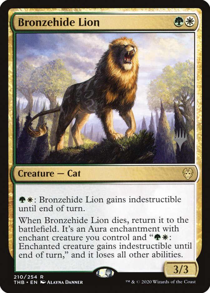 Bronzehide Lion (Promo Pack) [Theros Beyond Death Promos] Foil