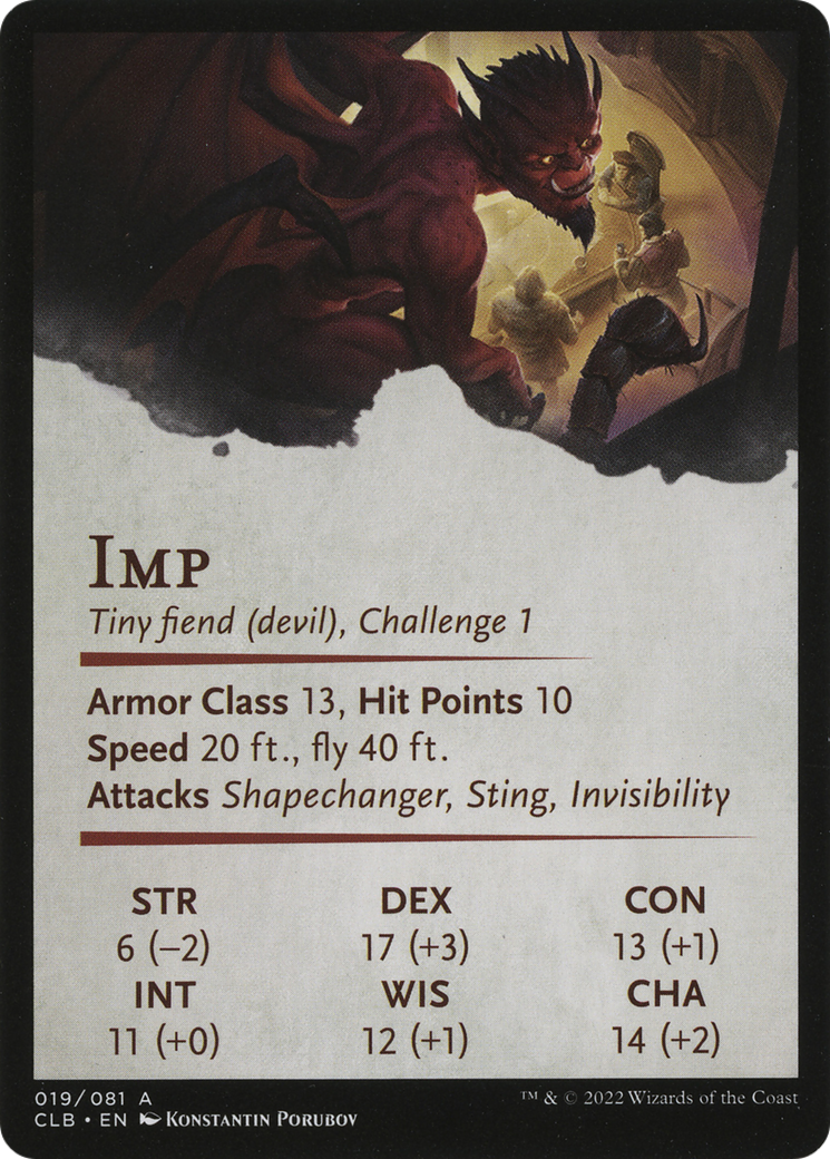 Nefarious Imp // Nefarious Imp  [Battle for Baldur's Gate Art Series] (Borderless) Foil