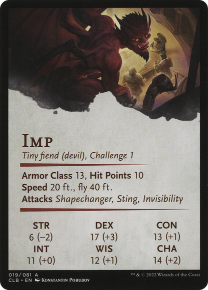 Nefarious Imp // Nefarious Imp  [Battle for Baldur's Gate Art Series] (Borderless) Foil