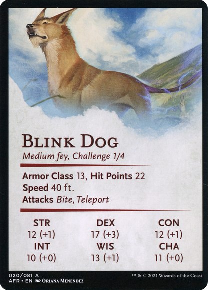 Blink Dog // Blink Dog  [Adventures in the Forgotten Realms Art Series] (Borderless) Foil