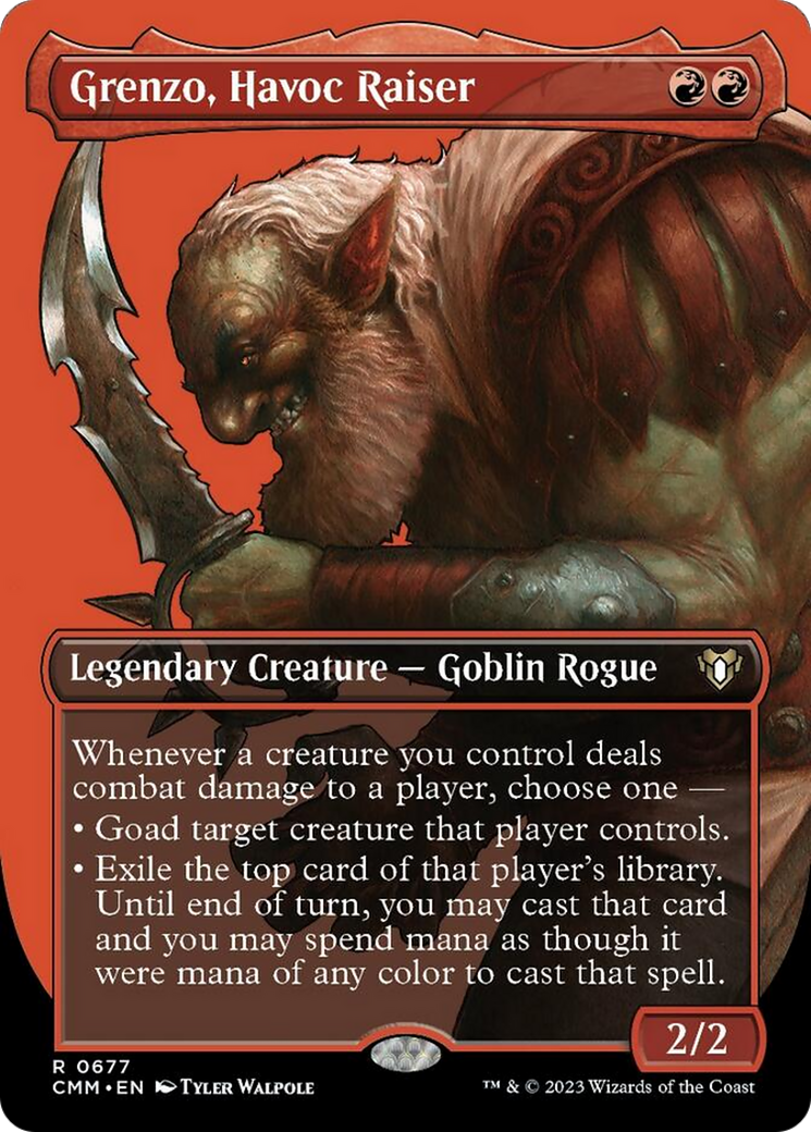 Grenzo, Havoc Raiser (Borderless Profile) [Commander Masters] Foil