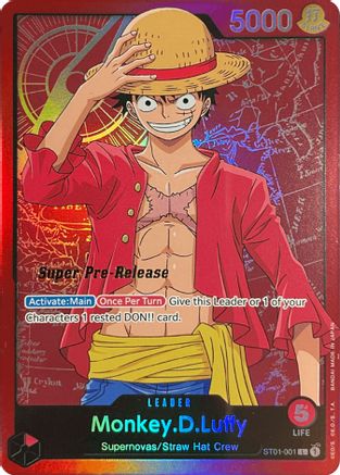 Monkey.D.Luffy (001) (ST01-001) - [Super Pre-Release Starter Deck 1: Straw Hat Crew] Foil