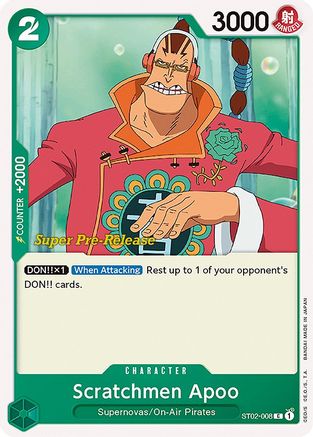 Scratchmen Apoo (ST02-008) - [Super Pre-Release Starter Deck 2: Worst Generation]
