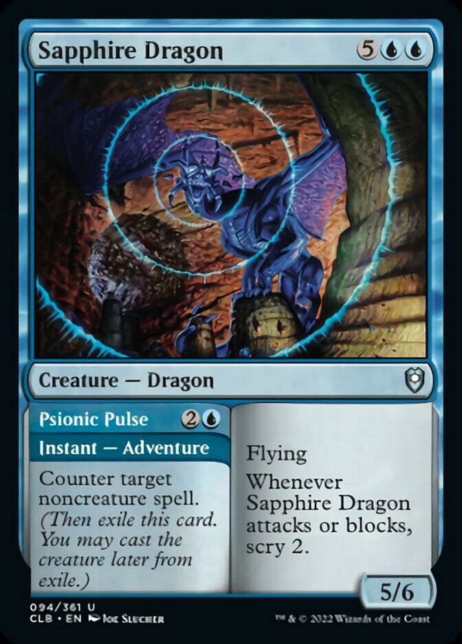 Sapphire Dragon // Psionic Pulse [Commander Legends: Battle for Baldur's Gate] Foil