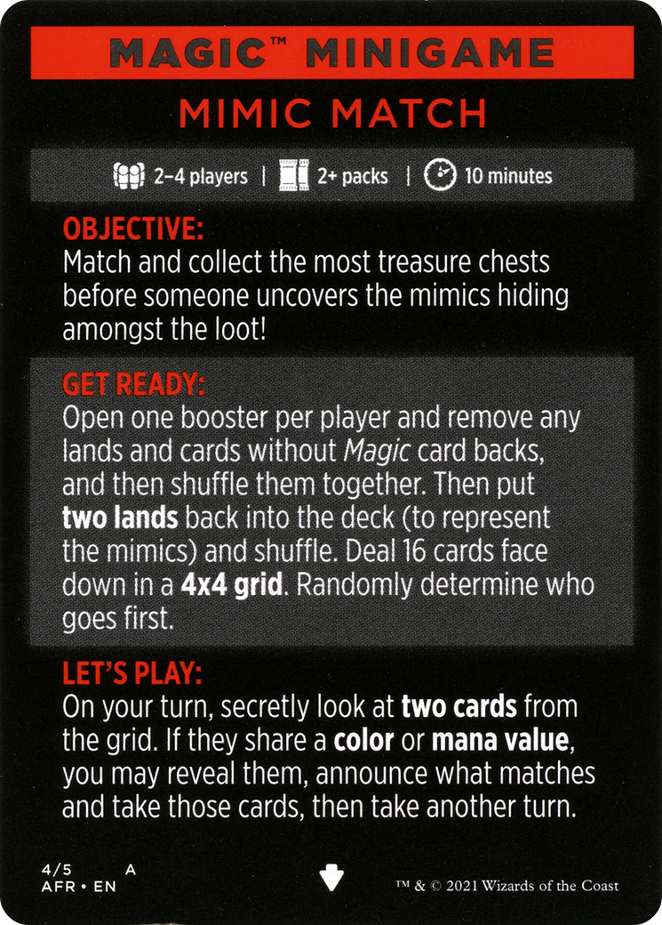 Mimic Match // Mimic Match (cont'd)  [Adventures in the Forgotten Realms Minigames]