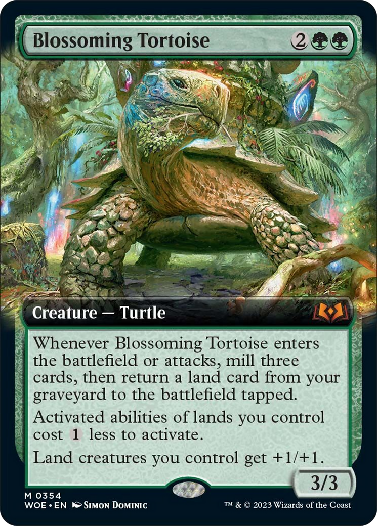 Blossoming Tortoise (Extended Art) [Wilds of Eldraine] Foil