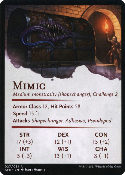 Mimic // Mimic  [Adventures in the Forgotten Realms Art Series] (Borderless) Foil