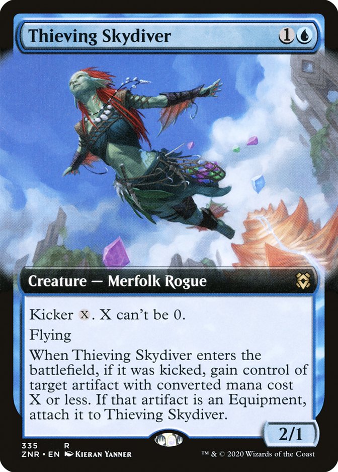 Thieving Skydiver (Extended Art) [Zendikar Rising] Foil