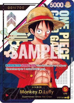 Monkey.D.Luffy - ST01-001 [Serial Number] (ST01-001) - [One Piece Promotion Cards] Foil