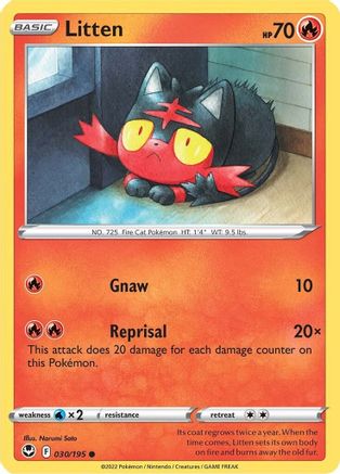 Litten (030/195) [Sword & Shield: Silver Tempest] Reverse Holofoil
