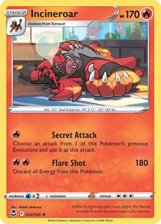 Incineroar (032/195) [Sword & Shield: Silver Tempest] Reverse Holofoil