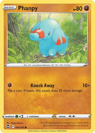 Phanpy (091/195) [Sword & Shield: Silver Tempest] Reverse Holofoil