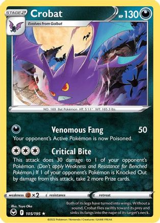 Crobat (105/195) [Sword & Shield: Silver Tempest] Reverse Holofoil