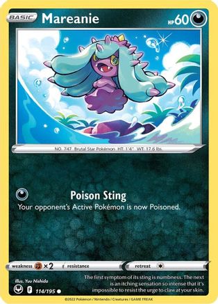 Mareanie (114/195) [Sword & Shield: Silver Tempest] Reverse Holofoil