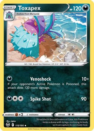 Toxapex (115/195) [Sword & Shield: Silver Tempest] Reverse Holofoil