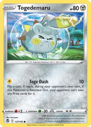 Togedemaru (127/195) [Sword & Shield: Silver Tempest] Reverse Holofoil