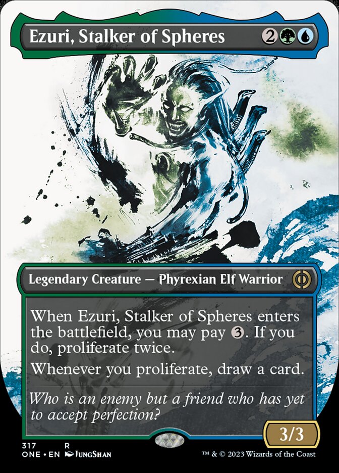 Ezuri, Stalker of Spheres (Borderless Ichor) [Phyrexia: All Will Be One] Foil