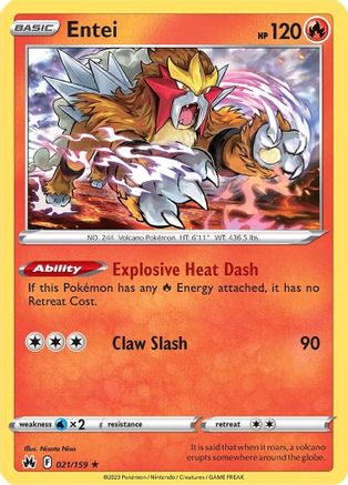 Entei (021/159) [Sword & Shield: Crown Zenith] Reverse Holofoil