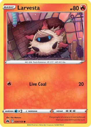 Larvesta (024/159) [Sword & Shield: Crown Zenith] Reverse Holofoil