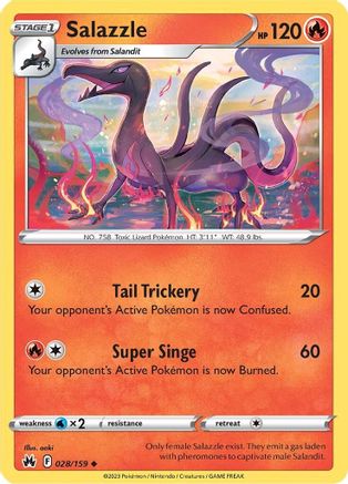 Salazzle (028/159) [Sword & Shield: Crown Zenith] Reverse Holofoil