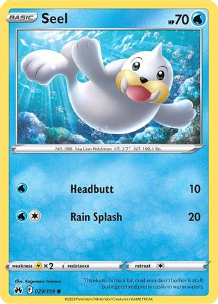 Seel (029/159) [Sword & Shield: Crown Zenith] Reverse Holofoil