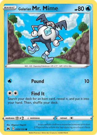 Galarian Mr. Mime (030/159) [Sword & Shield: Crown Zenith] Reverse Holofoil