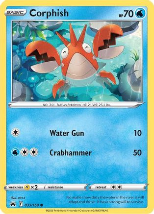 Corphish (033/159) [Sword & Shield: Crown Zenith] Reverse Holofoil