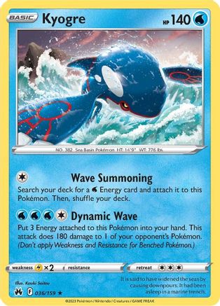 Kyogre (036/159) [Sword & Shield: Crown Zenith] Reverse Holofoil