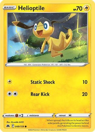Helioptile (049/159) [Sword & Shield: Crown Zenith] Reverse Holofoil