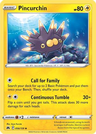 Pincurchin (056/159) [Sword & Shield: Crown Zenith] Reverse Holofoil