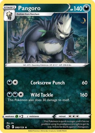 Pangoro (080/159) [Sword & Shield: Crown Zenith] Reverse Holofoil