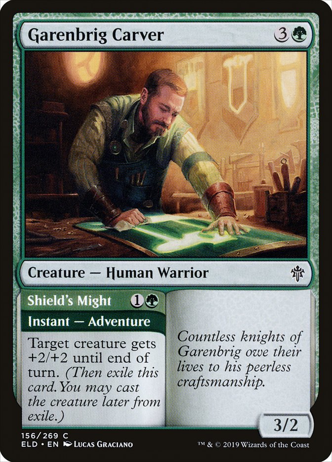 Garenbrig Carver // Shield's Might [Throne of Eldraine] Foil