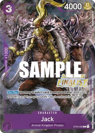 Jack (Online Regional 2023) [Finalist] (ST04-008) - [One Piece Promotion Cards] Foil