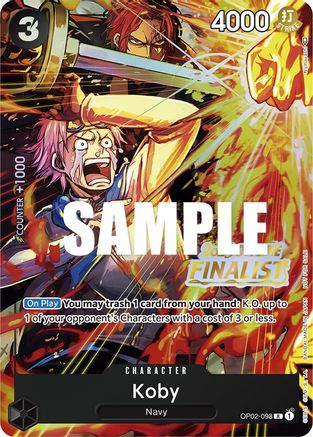 Koby (Offline Regional 2023) [Finalist] (OP02-098) - [One Piece Promotion Cards] Foil