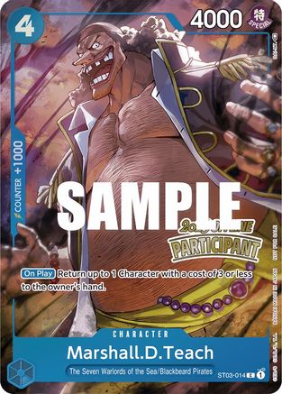 Marshall.D.Teach (Offline Regional 2023) [Participant] (ST03-014) - [One Piece Promotion Cards] Foil