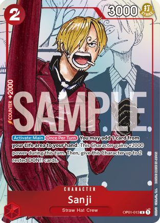Sanji - OP01-013 (Alternate Art) (OP01-013) - [One Piece Promotion Cards] Foil