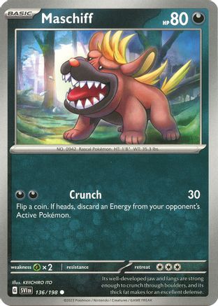 Maschiff (136/198) [Scarlet & Violet: Base Set] Reverse Holofoil