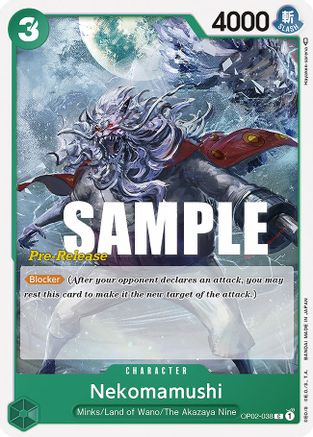 Nekomamushi (OP02-038) - [Paramount War Pre-Release Cards]